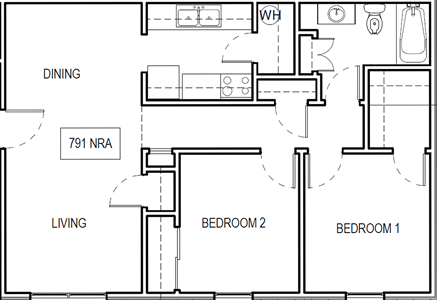 2 Bedroom / 1 Bath 