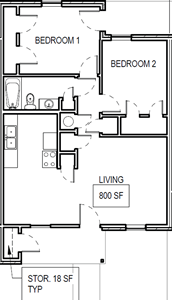 Two Bedroom / One Bath