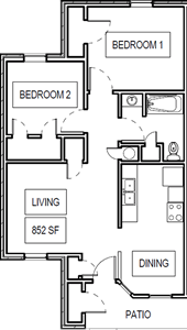 Two Bedroom / One Bath 