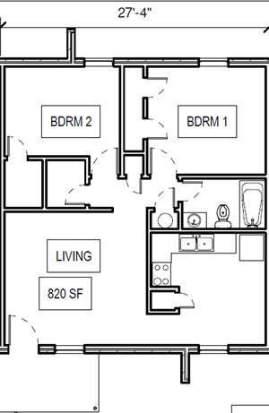 Two Bedroom / One Bath 