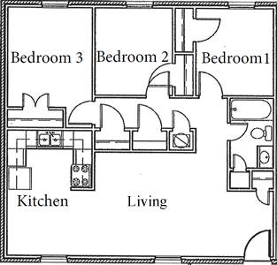 Three Bedroom / One Bath 